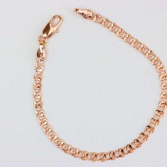 "Classic Rose Gold Chain Anklet, Bold Look, High Shine Finish, XPAL1173 - Picture 3 of 12